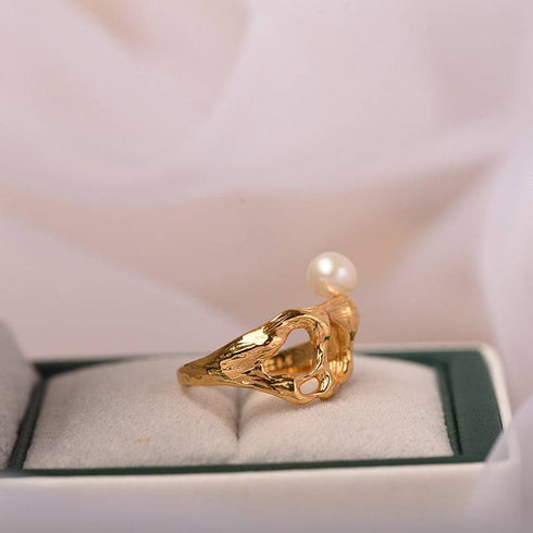 Chaotic Pearl Ring - Zafari Studio Jewelry